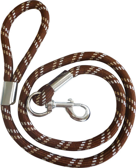 Diego & Louna Thick Rope Leash #colour_choco-beige-white