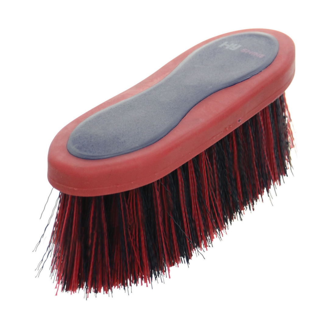 Hy Equestrian Pro Groom Long Bristle Dandy Brush#colour_red-navy