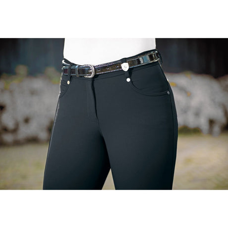 Pantalon d'équitation HKM LG Basic en silicone avec genouillère