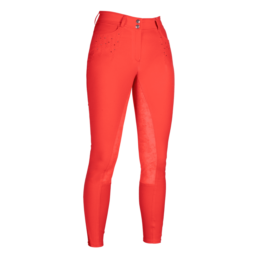 HKM Savona Style Alos Full Seat Riding Breeches #colour_red